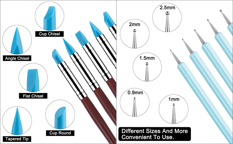10Pcs Silicone Clay Sculpting Tool  Modeling Dotting Tool& Pottery Craft use for DIY Handicraft Silicone Tool Silicone Sculpting Tools - product information 3