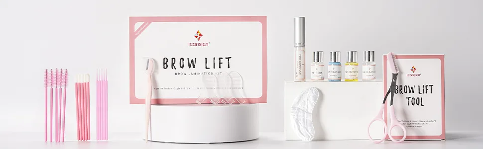 ICONSIGN Kit de Lamination de Sourcils Kit de Lifting de Sourcils Semi-Permanent Professionnel Dur e de vie jusqu' 8 semaines Convient pour le salon et la maison - product information 2