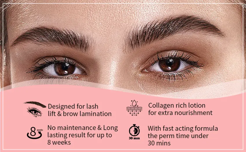 ICONSIGN Kit de Lamination de Sourcils Kit de Lifting de Sourcils Semi-Permanent Professionnel Dur e de vie jusqu' 8 semaines Convient pour le salon et la maison - product information 3
