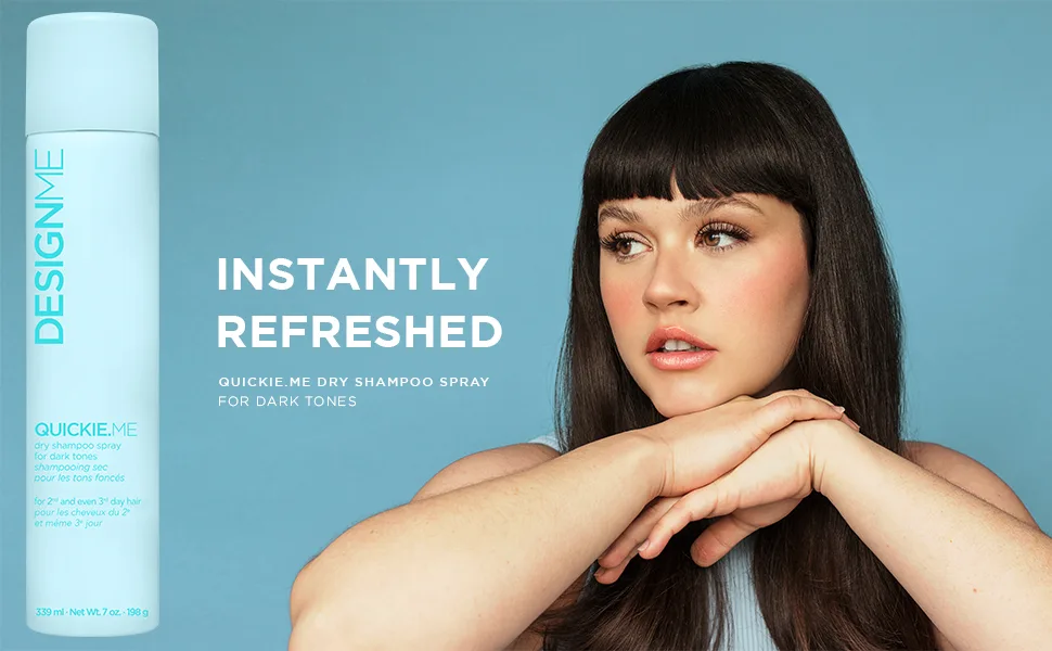 DESIGNME Quickie.ME Dry Shampoo Spray | Oil Absorbing | Root Lifting Shampoo for Light and Dark Tone - quick me intant