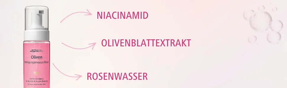 Medipharma Cosmetics Mousse nettoyante l'olive Ros Avec technologie micellaire Enl ve le maquillage Mousse d licate - product information 2