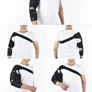 Enshey Shoulder Brace Support Correct Belt -Compression Pad Sleeve for Right or Left Upper Arm & Shoulder Support with Adjustable Straps for Stroke Hemiplegia Subluxation Recovery - Shoulder Brace