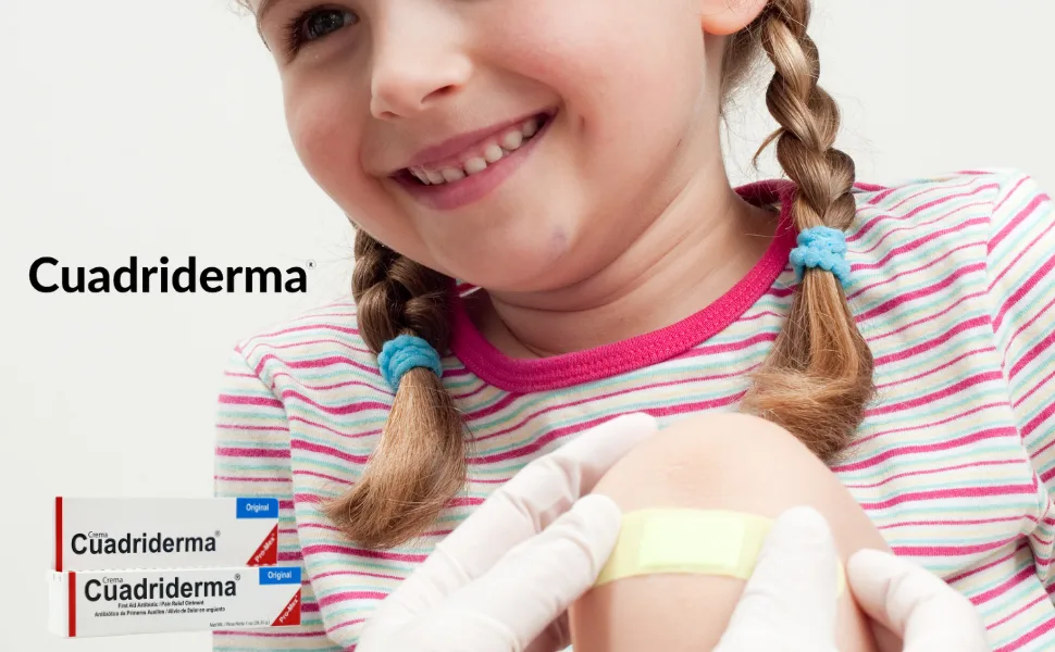 Cuadriderma Original  First Aid Antibiotic  Minor Cuts and Burns Protection Ointment  1 Oz  Tube. - scrapes, cuts, punctures, wounds, antibiotic, ointment