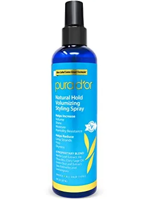 PURA D'OR Natural Hold Styling Spray (8oz) Strong Hold  Moisturizing & Volumizing Hairspray  Plant-Based Ingredients  Non-aerosol - product information 2