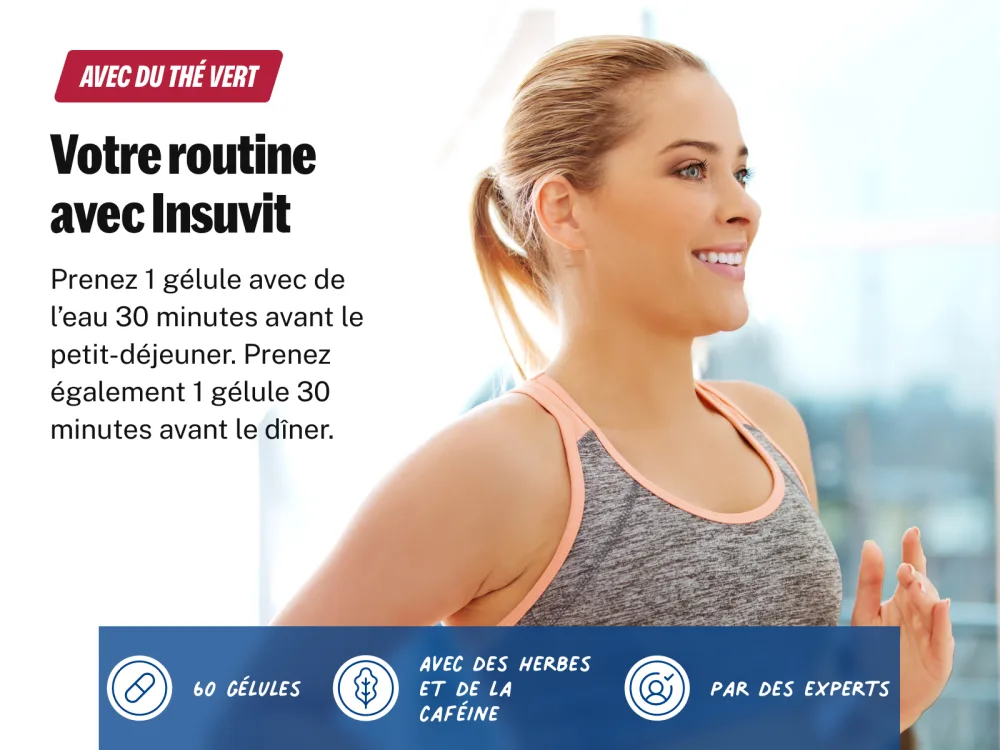 Insuvit Compl ment Alimentaire en G lules Formule aux Extraits de Plantes Avec Caf ine Framboise & Th Vert 60 G lules - product information 6