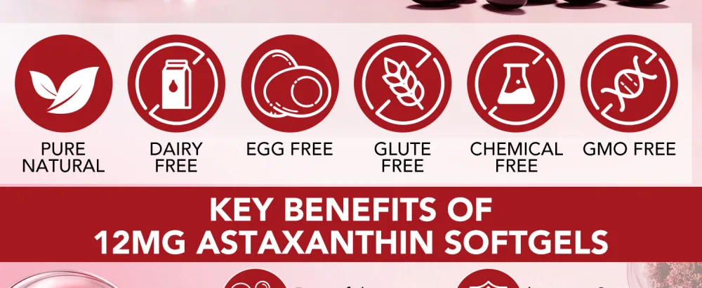 Astaxanthine Astaxanthine 12 mg 120 G lules pour 4 Mois | Compl ment Antioxydant Premium | Source de Microalgues Fra ches | Triple Concentration Faciles Avaler - product information 3