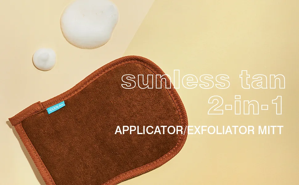 COOLA Sunless Self Tanner Mitt  Supports Sunless Tanning Lotion Application  2-in-1 Applicator & Exfoliator for Face & Body - coola sunless tan 2-in-1 applicator exfoliator mitt