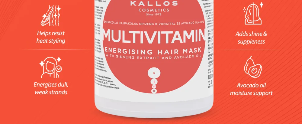 Kallos Masque pour Cheveux Multivitamin 1 L Sans parfum 1 l (Lot de 1) - product information 3