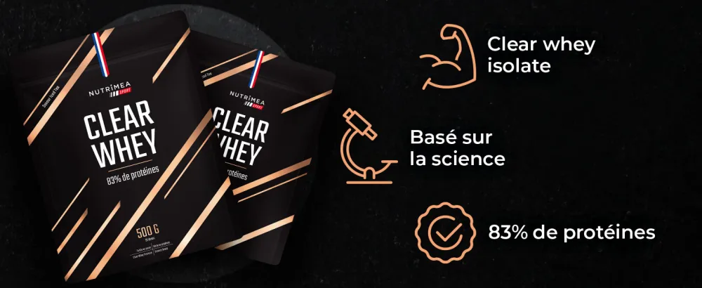 CLEAR WHEY Whey Isolate Protein 83% de Prot ines Performance & R cup ration Saveur Th Glac 20 Portions Nutrimea Sport - Expertise Fran aise - product information 3