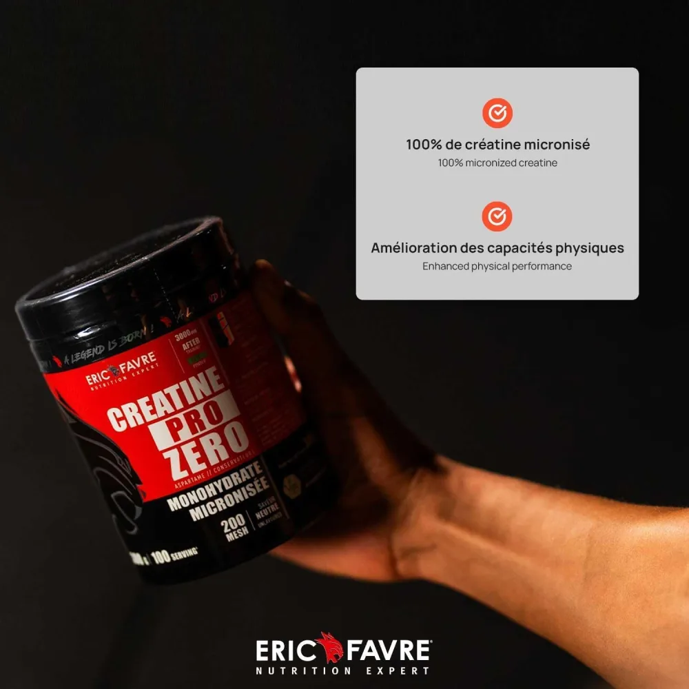 PURE CREATINE MONOHYDRATE Pro Zero - Cr atine de Qualit Micronis e - Effort Intense - Boost les Performances - Dissolution Compl te - Lot de 2 - Laboratoire Fran ais Eric Favre Neutre 790 g - product information 4