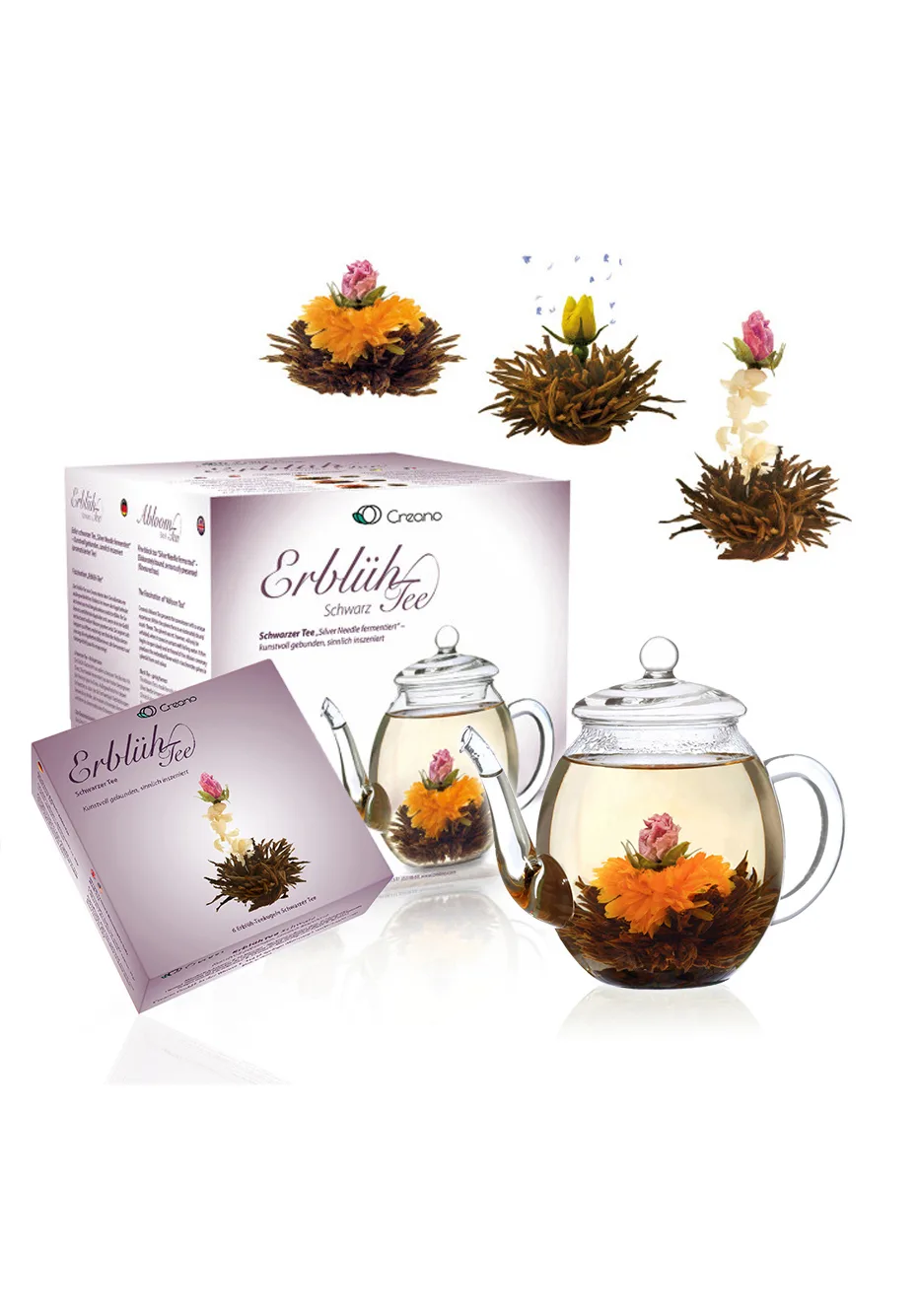 Creano Fleurs de Th Noirs 6 pcs Coffret D couverte pour s'initier Th Noir de Qualit Sup rieure avec diff rentes fleurs Cadeau pour amateurs - product information 1