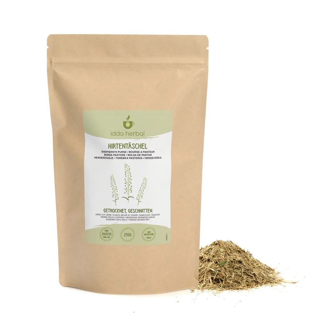 IDDA Herbal Bourse Pasteur Tisane 250g Herbe de Bourse Pasteur S ch e et Coup e Th en Vrac 250 GR - product information 1