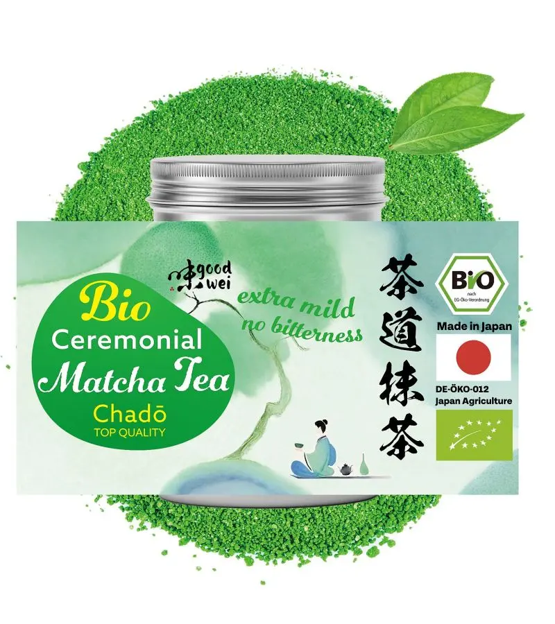 Goodwei Th Matcha BIO C r monie Japonais "Chado" | Poudre de th vert Qualit C r moniale 40g - product information 1