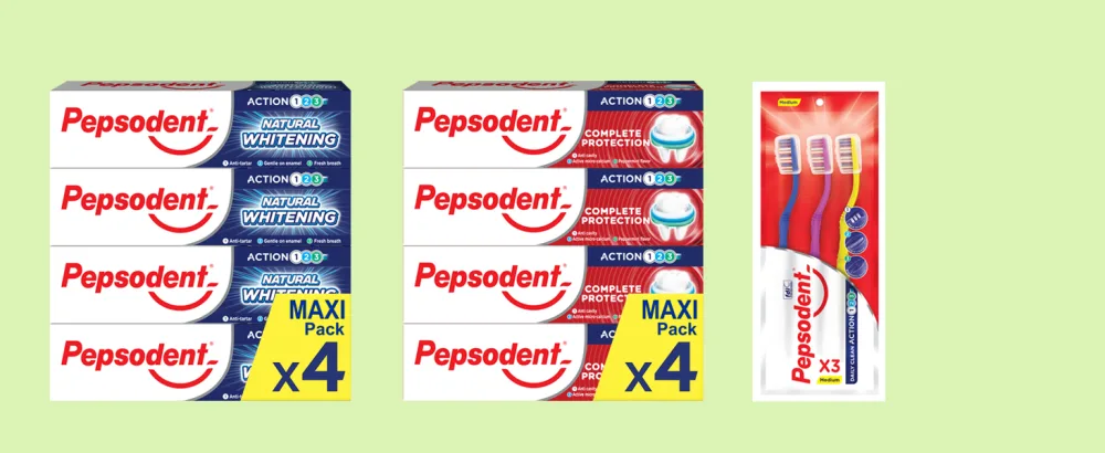 Pepsodent Dentifrice Active Fresh avec fluor et calcium pour la protection des caries 24 heures 75 ml (pack de 12 x 75 ml) 75 ml (Lot de 12) - product information 2