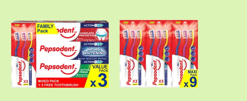 Pepsodent Dentifrice Active Fresh avec fluor et calcium pour la protection des caries 24 heures 75 ml (pack de 12 x 75 ml) 75 ml (Lot de 12) - product information 3