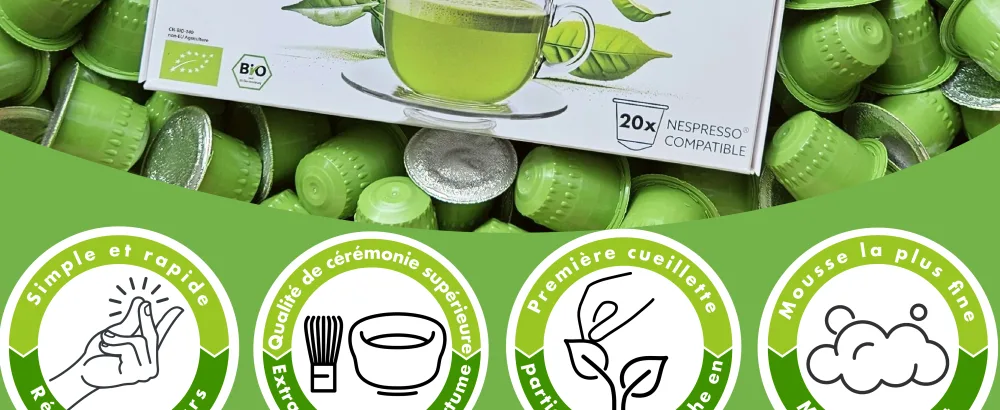 Goodwei BIO Capsules th Matcha de qualit c r monie compatibles avec Nespresso * | 20 pi ces | Th vert biologique - product information 2