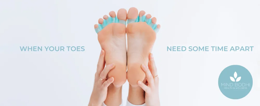 Mind Bodhi Toe Separators & Stretchers - Large Size shoe sizes 10+ – Blue - toe spacers for women, toe separators for women, bunion corrector