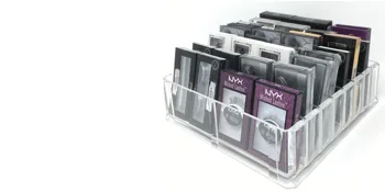 BY ALEGORY byAlegory Acrylic Makeup Eyelashes 'Lash' Organizer w/Removable Dividers Designed To Stand & Lay Flat 8 Space False Eye Lash Extension Cosmetic Storage - Clear Medium Clear - BY ALEGORY eyelash container storage