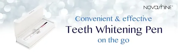 Novashine Teeth Whitening Pen  2ml 6% Hydrogen Peroxide  Up to 15 whitening Treatments - pen banner