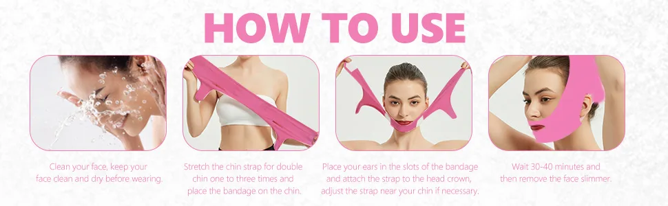 Face Slimming Cheek  V Face Line Belt Breathable Chin Lift Up Anti Wrinkle Sleep Strap(Red) - Face Slimming Cheek