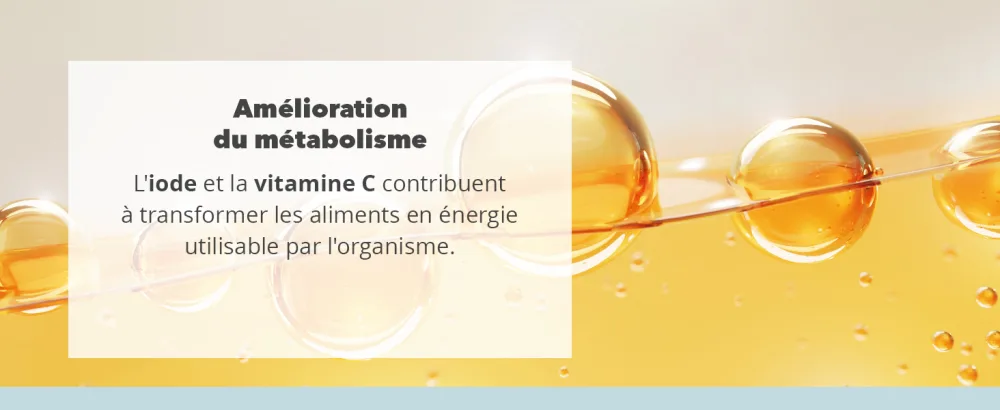 Iode Vitamine C Vitamine D3 | 60 g lules pour 60 jours | Metabolism Boost Improved Sensilab - product information 2