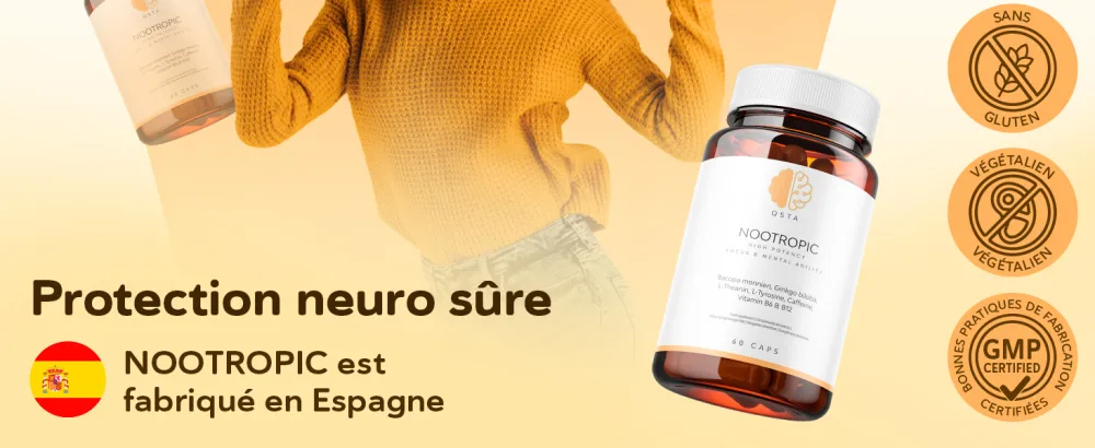 Nootropic Formule Avanc e pour le Soutien Cognitif avec Bacopa Ginkgo Tyrosine Th anine Caf ine B6 & B12 - product information 2