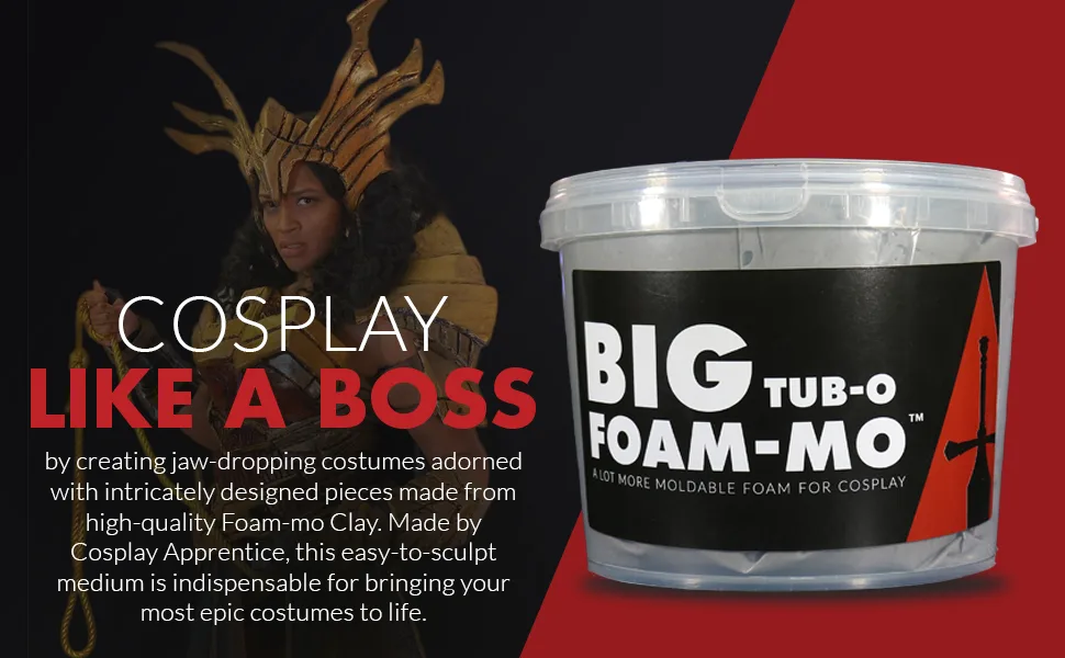 Cosplay Apprentice - Foam-mo  Foam Clay Cosplay  Lightweight Sculpting Foam  Air Dry Clay for Cosplay and Costumes  300g - big tub-o foam-mo