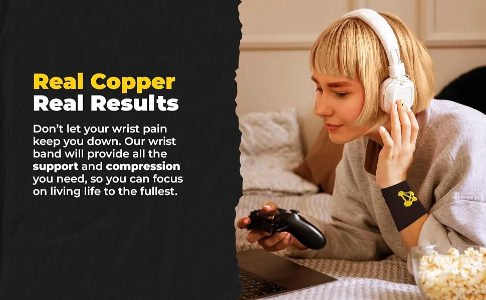 CopperJoint Compression Wrist Support   Copper Infused Bands Support Improved Circulation  Recovery  Help Relieve Stiff & Sore Muscles - 1 Pair (Medium) - Our wrist band will provide all the support and compression you need to live life.
