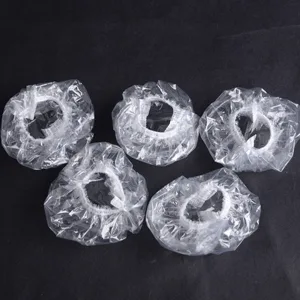 100 PCS Disposable Soft and Environment-friendly Plastic Transparent Hairdressing Ear Caps Coloring Waterproof Ear Cover Shield Protector Elastic Shower Ear Caps for Salon Home Use - product information 1
