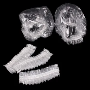 100 PCS Disposable Soft and Environment-friendly Plastic Transparent Hairdressing Ear Caps Coloring Waterproof Ear Cover Shield Protector Elastic Shower Ear Caps for Salon Home Use - product information 6