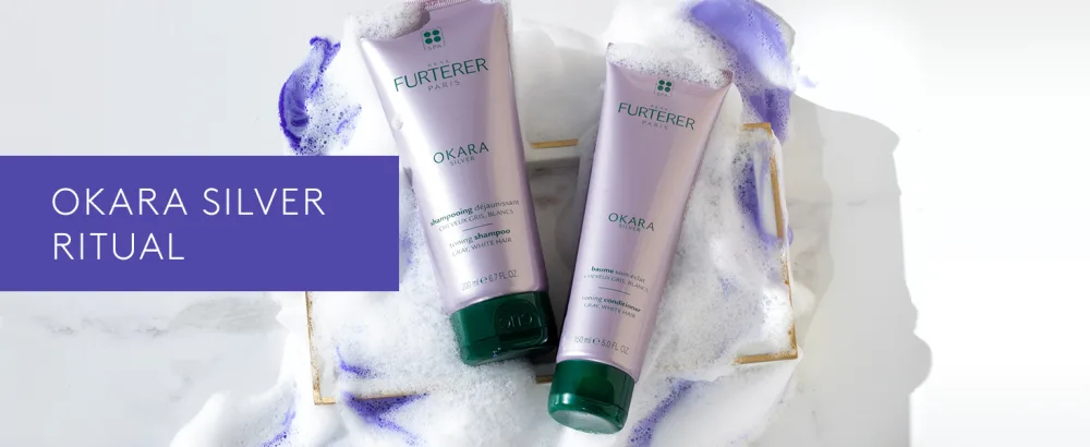 Rene Furterer OKARA SILVER Toning Shampoo  Purple Shampoo for Blonde  White  Grey  Silver  Pastel Hair  6.7 oz. - Silver Ritual