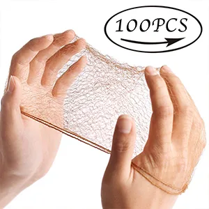 Smilco Hair Nets 100 PCS  20 Inches Elasticity Invisible Elastic Mesh Wig Nets for Hair Bun Making Ballet Dancer Kitchen Food Serive(Brown) - hair nets food services