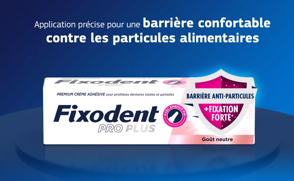 Fixodent Pro Plus La Meilleure Technologie Anti-Particules Cr me Adh sive Pour Proth ses Dentaires 40G - product information 2