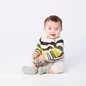 Manhattan Toy Atom Rattle & Teether Grasping Activity Baby Toy - gift for 1 year old; gift for 0-6 month; gift for 0 year old; gift for newborn;infant gift;gifts