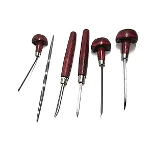 E C Lyons Intaglio Set B (6 Tools) Etching Burnisher Twisted Scriber Scraper Elliptic Tint Burin - uj ramelson