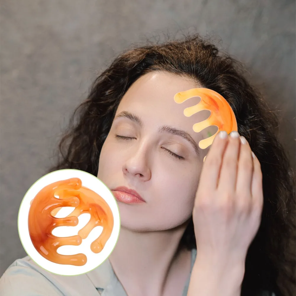 BESTYASH 2pi ces Peigne De Massage Masseur De T te Gua Pour Relaxation Outil Manuel Pour Lavage Massage Cheveux Caf - product information 4