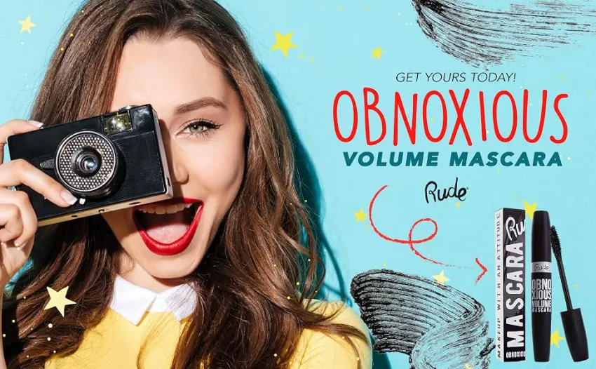 Rude - Obnoxious Volume Mascara - obnoxious, mascara, makeup, beauty, lashes, false lashes, rude