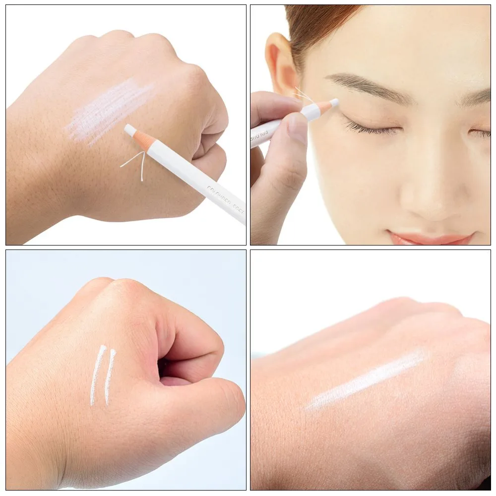 BESTYASH Crayon Sourcils Imperm able Blanc 2 Pi ces Pigmentation Lisse Longue Tenue Maquillage des Yeux Visage Voyage - product information 1