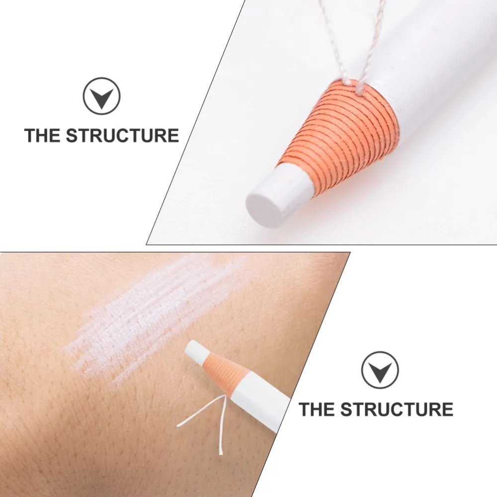 BESTYASH Crayon Sourcils Imperm able Blanc 2 Pi ces Pigmentation Lisse Longue Tenue Maquillage des Yeux Visage Voyage - product information 4