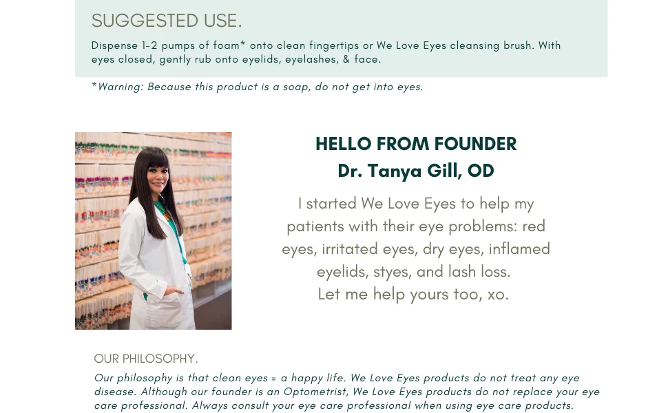 We Love Eyes: Tea Tree Eyelid Foaming Cleanser - Vegan. All Natural. Cruelty Free. Safe for False Lashes. - brush tea tree oil