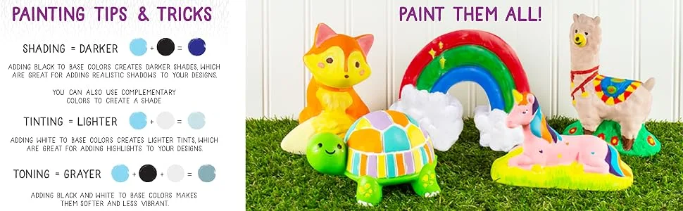 Creative Roots Paint Your Own Unicorn by Horizon Group USA  DIY Kit  Includes 5 Paint Pots & Paint Brush  Multicolor  One Size - creative roots, paint, paint your own, ceramic, painting, create, creativity