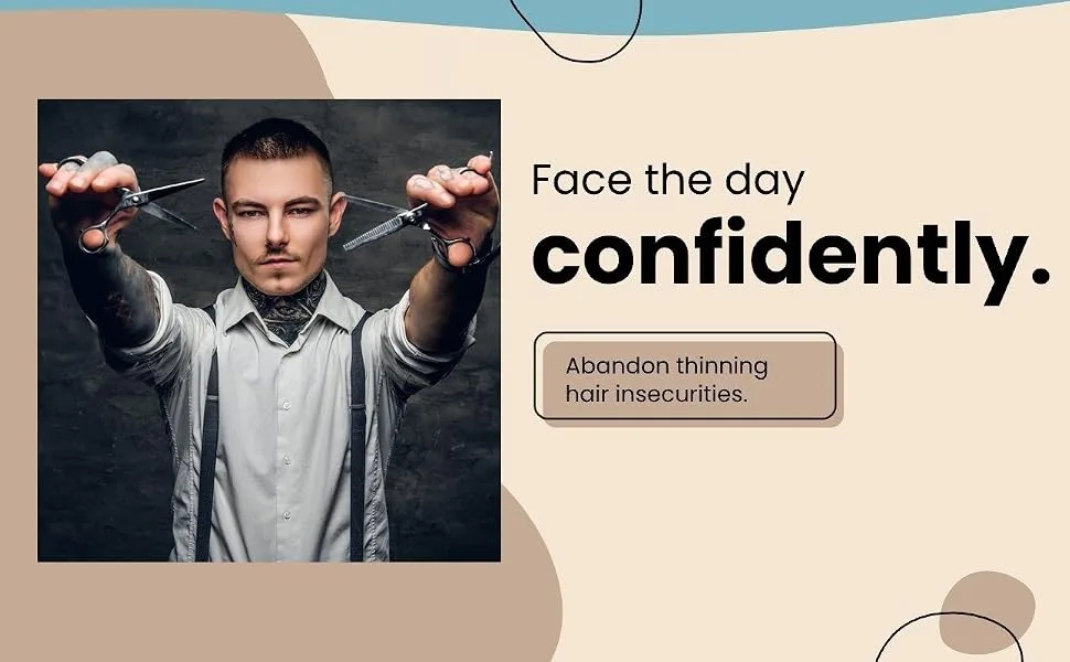 Hair Illusion Hairline Optimizer - face the day confidently - barber with scissors