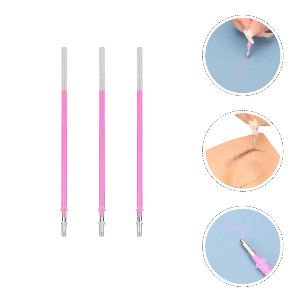 UPKOCH 3 pi ces Stylo Sourcils Pointe 1mm Rose tanche pour Maquillage Professionnel Microblading 3pcs - product information 4