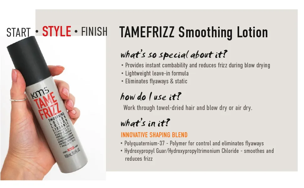 KMS AllSmooth Smoothing Lotion 5.0 oz - kms tamefrizz smoothing lotion heat blow dry shaping