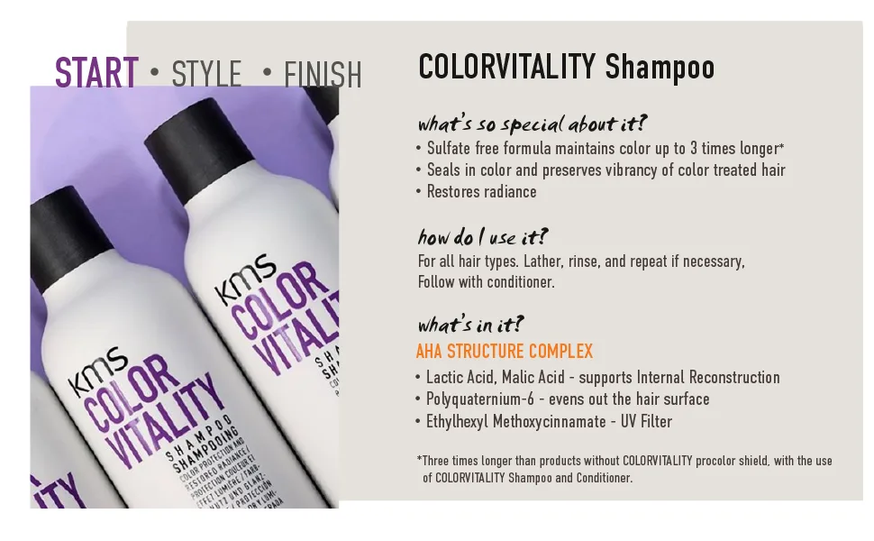 KMS Colorvitality Shampoo 25.3 Ounce - kms color vitality shampoo colored hair radiance moisture