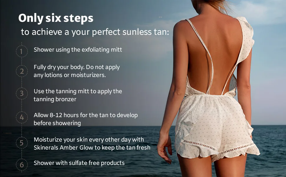 Skinerals Scrubbing Premium Exfoliator Mitt for Super Smooth Skin and Self Tanner Prep - Self Tanning