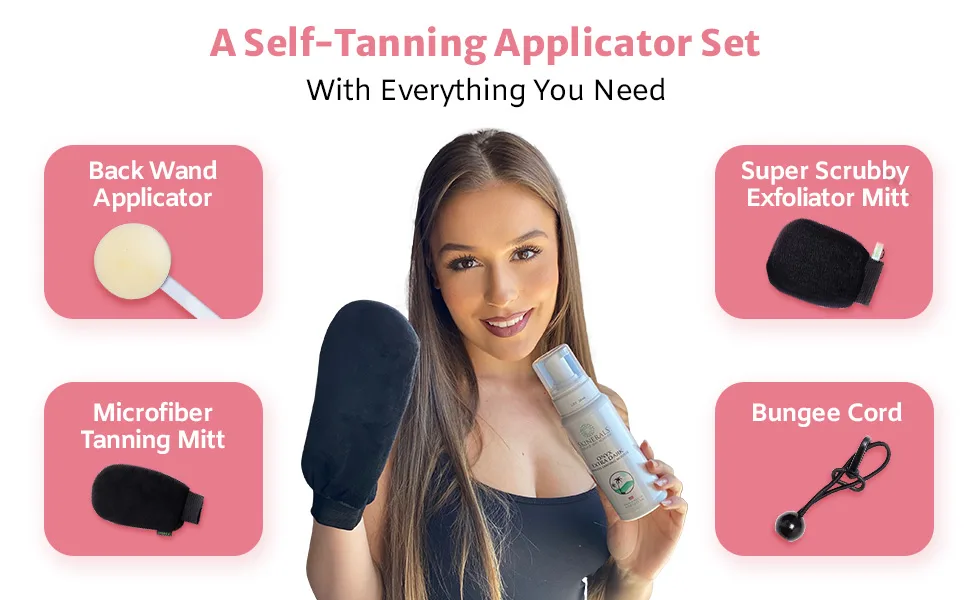 Skinerals Scrubbing Premium Exfoliator Mitt for Super Smooth Skin and Self Tanner Prep - Self tanning