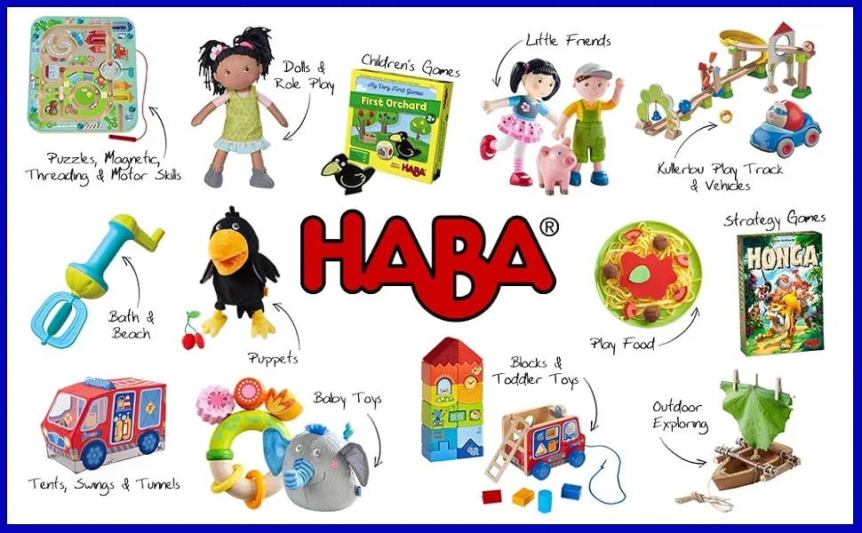 HABA Teether Chomp Champ Fish Teether - Soft Activity Toy with Crackling Foil & Plastic Teething Ring for Birth and Up - banner