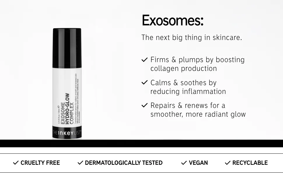 Le complexe Inkey List Exosome Hydro-Glow stimule la production de collag ne revitalise les soins de la peau hydrate efficacement convient tous les types de peau - product information 2