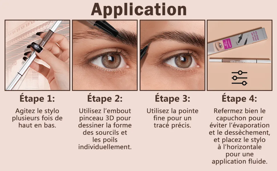 Erinde Crayon Sourcils Microblading 2 en 1 Crayon Sourcils Waterproof Pointe Multi-Ramifications et Pointe Pr cise Maquillage Sourcils Femme Sourcils Naturels et D finis #02 #02 Marron - product information 7